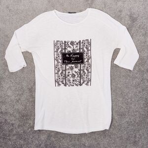 LC Waikiki Women's Tunic Sweater in White Black Size XL Casual